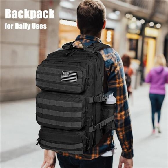 Tactical Military Backpack 50L Black Molle Hiking Bug Out Bag for Men Heavy Duty - Picture 6 of 7
